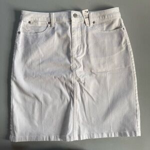 Classic White Denim Skirt